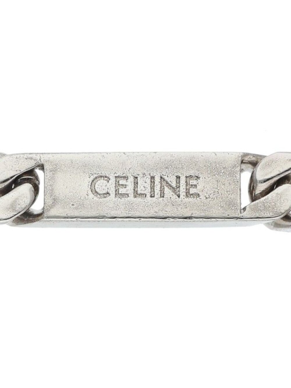Celine Rhodium Finish Gourmet Chain Bracelet M3 - Picture 3 of 5